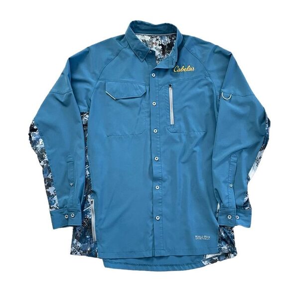 CABELA'S World Wide Sportsman Shirt Blue Size Large - Picture 1 of 7